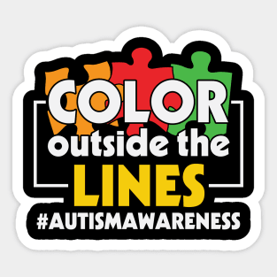 Color Outside The Lines - Autism Awareness Sticker